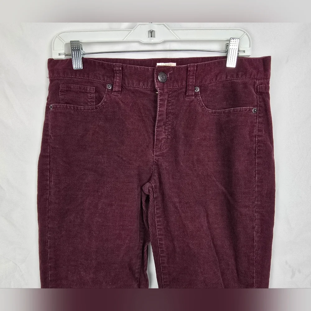 J. Crew Stretch Maroon Corduroy Classic Y2K Streetwear Ankle Slim Pants sz 28